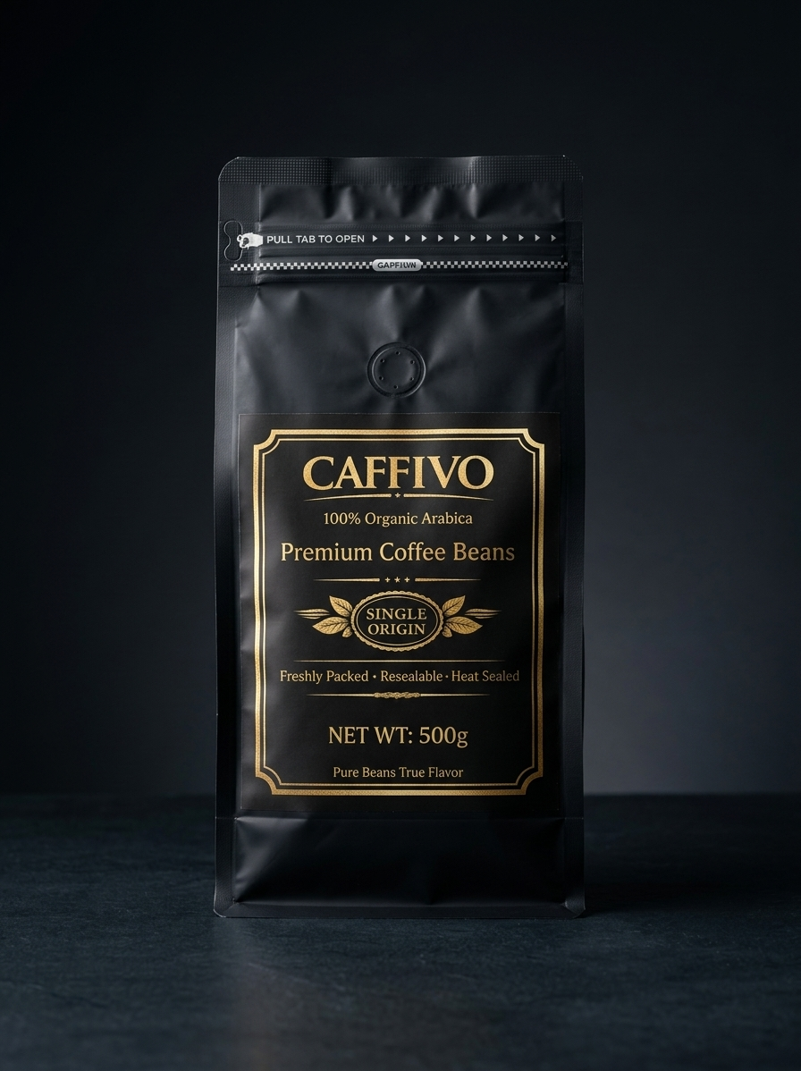 Premium Caffivo Coffee Cup and Beans